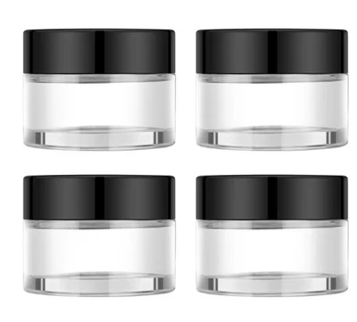 1oz Small Glass Containers with Lids, Glass Jars with Black Lids & Stickers - Image 1 of 4