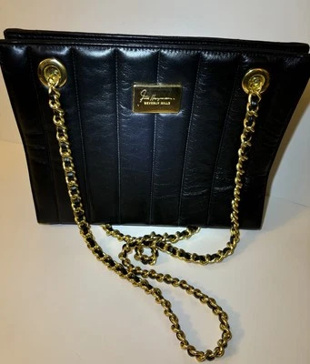 Vintage Black Leather Fred Hayman Beverly Hills Purse- Excellent Condition-Clean - Image 1 of 4
