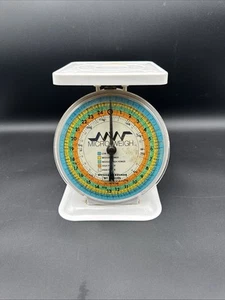 Vintage 1978 Micro Weigh Tabletop Scale Colorful Working  - Picture 1 of 5