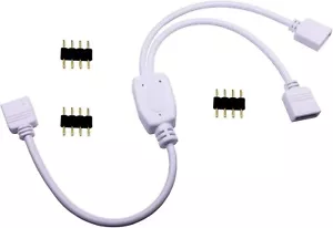 TronicsPros White 4 Pin RGB LED Strips Lights Tape Y 2 Way Splitter for SMD 5050 - Picture 1 of 6