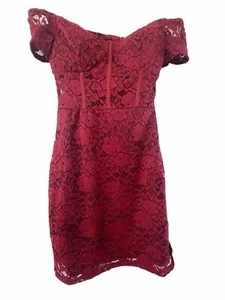 Lulus Burgundy Red Lace Mini Dress Teen Girls Size XS, dance prom wedding NWT - Picture 1 of 23