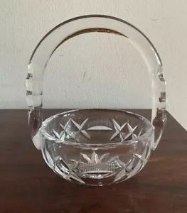 Vintage Crystal Pressed Glass Basket with Handle - Picture 1 of 6