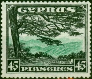 Zypern 1934 45pi grün & schwarz SG143 fein & frisch VLMM - Bild 1 von 1