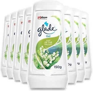 Glade Solid  Lily Of The Valley Gel Air Freshener Odour Eliminator Pack of 8 - Picture 1 of 8