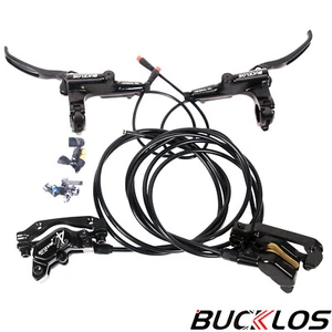 BUCKLOS HD-E735 E-Bike Hydraulic Disc Brake set 4-Pistons Front/Rear Power Off - Picture 1 of 14