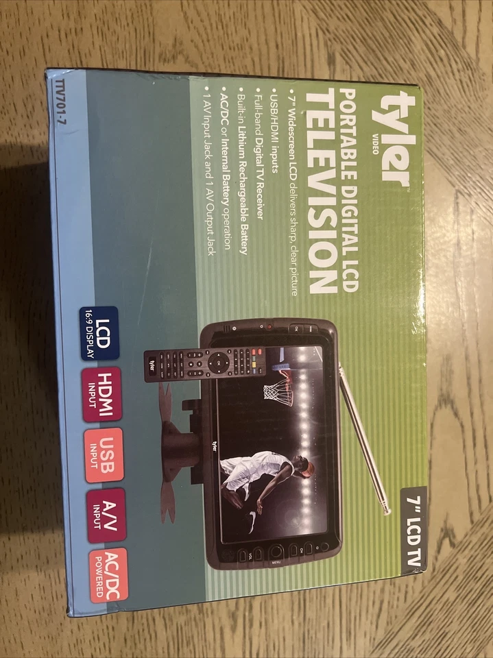 Tyler 7" Portable Widescreen LCD TV w/ Detachable Antennas, USB/SD Card TTV701-7 - Image 1 of 2