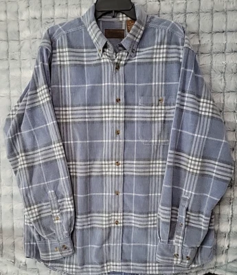 Clearwater Outfitter 蓝色 Pinwale 灯芯绒纽扣衬衫男式 XL 休闲 — 第 1/3 张图片