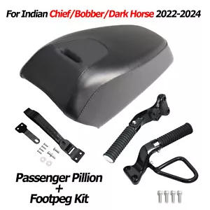 Passenger Pillion Seat Footpegs Kit For Indian Chief/Bobber/Dark Horse 2022-2024 - Picture 1 of 23