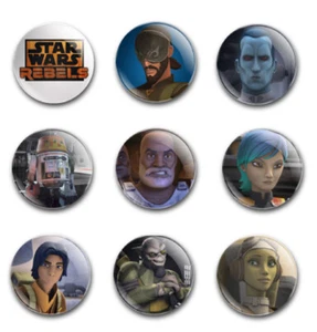 25mm STAR WARS REBELS BUTTON BADGES x9 - Foto 1 di 1