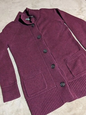 Eddie Bauer Chunky Knit Cardigan Woman's Size Medium Wool Blend Classic Modern - Image 1 of 4