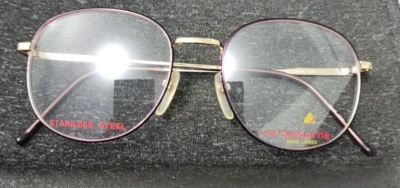 Liz Claiborne LC9 Púrpura Dorado Redondo Gafas De Gran Tamaño 53-18 145 Japón Nuevas Foto 1 de 4