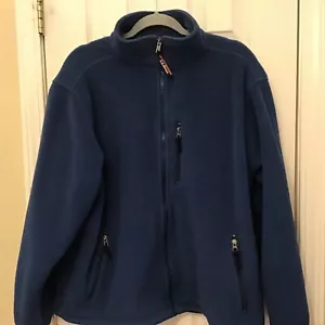 Chaqueta de lana LL Bean con cremallera completa para hombre bolsillos azules grandes con logotipo cremallera - Imagen 1 de 9