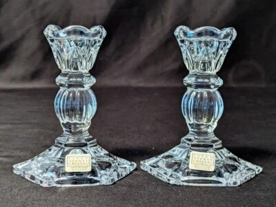 2 Crystal Candlesticks Fifth Avenue 5" Candleholders 24% Lead Poland - Image 1 of 4
