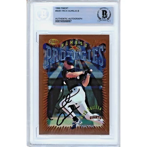 1996 Topps Finest Prodigies #351 Rich Aurilia firmato RC AUTO Beckett SF Giants - Foto 1 di 5