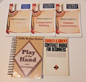 Bridge Basics 1 2 3 Audrey Grant ACHL Goren Contract Paperback 5 Book Lot - Imagen 1 de 3