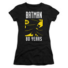 Batman "80 Years Silhouette" Women's Adult or Girl's Junior Babydoll Tee
