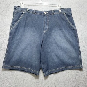 Faded Glory Women's Shorts Size 18W Denim Blue Stretch Medium Dark Wash - Picture 1 of 14