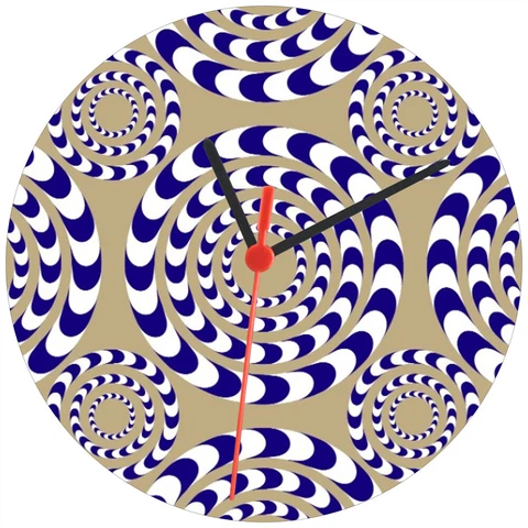 830021 Whtie Purple Rotate Optical Illusions Psychedelic 3D Wall Clock Cover