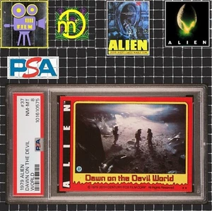 1979 Topps Alien - 37 Dawn on the Devil World - PSA 8 NM-MT - Picture 1 of 4