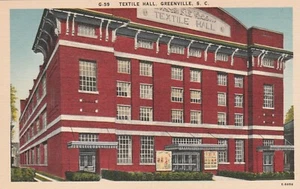 Postkarte Textilhalle Zentrum der South Greenville South Carolina SC - Bild 1 von 2