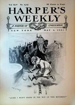 Harper's Weekly May 4 1901 Tammany Hall Coney Island Long Island Auto Race  - Image 1 of 4