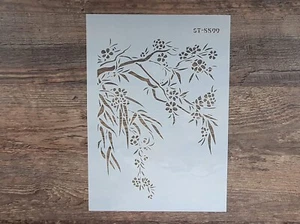 Schablone Zweige Blätter Blüten ST-1010342 Ornamente Wandtattoo Vintage Stencil - Bild 1 von 5