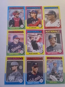 2024 Topps Heritage & Topps Series 1 Washington Nationals Base Team Set w/RC's - Picture 1 of 2