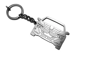 Stainless Steel Keychain Front View Car Key Ring fit BMW 7 G70 2022- - Foto 1 di 6