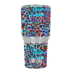 Skin Decal for RTIC 30 oz Tumbler Cup (6-piece kit) / Colorful Leopard Print - Picture 1 of 1