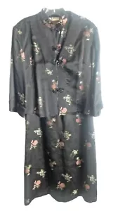 Vintage Silk Asian Dress And Jacket Extra Large Brocade Sheath Shanghai Mandarin - Picture 1 of 12
