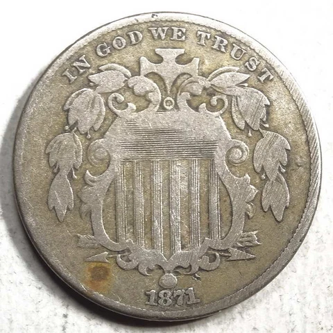 1871 Shield Nickel, Fine+, RARE Coin Regardless of Grade!!    0427-02 Cover