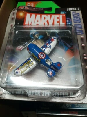 Литой под давлением самолет Marvel Air Force Captain America Gee Bee Maisto 2003 без коробки - Изображение 1 из 3