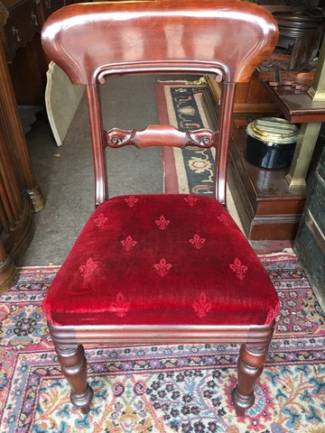 1860s English Regency mahogany side chair upholstered seat Nice Old Cover