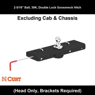 CURT Gooseneck Hitch 适用于 2008 - 2019 雪佛兰 Silverado 3500 HD,30K,2-5/16 球 — 第 1/4 张图片