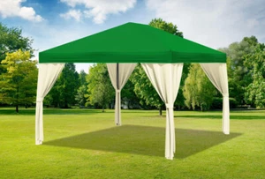 Gartenpavillon 3x4m Polyester Grün Partyzelt Wasserdicht Festzelt Event Gazebo - Bild 1 von 12
