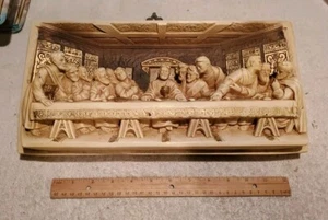 Vintage Wall Plaque The Last Supper 3D Resin/Plaster Religious Art 15" X 7.5" - Picture 1 of 11