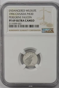 Canada 1996 $30 platinum NGC Proof 69UC Peregrine Falcone Proof 69 Ultra Cameo N - Picture 1 of 2