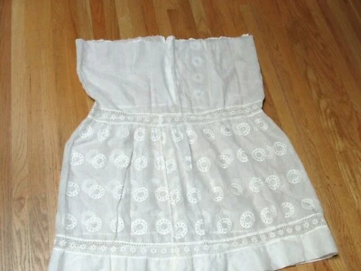 Antique Victorian White Cotton Petticoat Slip Skirt Needs Waistband 38" Long  - Image 1 of 4