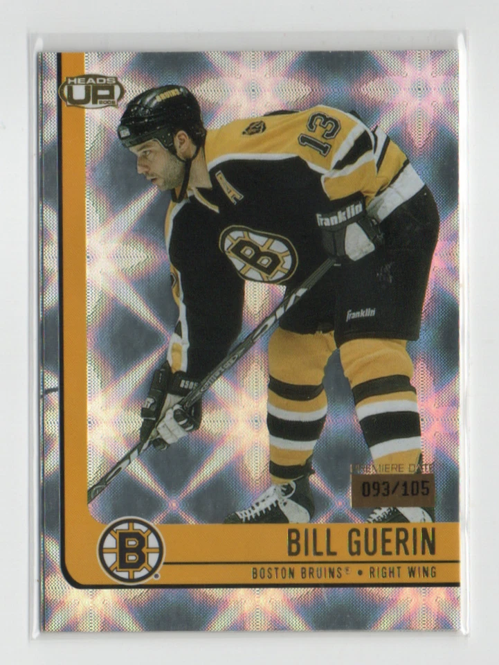 2001-02 Pacific Heads Up Premiere Date #/105 Bill Guerin #8 BOSTON BRUINS - Image 1 of 1