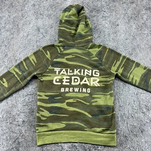 Talking Cedar Brewing Sweater Mens M Green Camo Beer Alcohol Fleece Hoodie - Picture 1 of 12