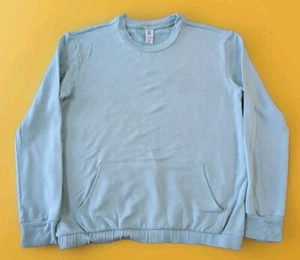 Athleta Girl Light Blue Long Sleeve Kangaroo Crew Neck Pullover 658427 XXL 16 - Picture 1 of 6