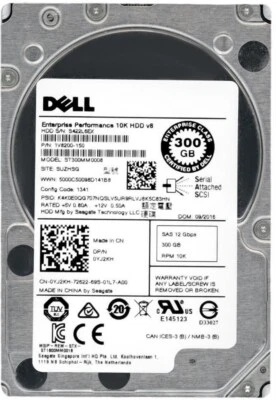 Dell Hard Drive 0YJ2KH 300GB 10000 RPM 128MB SAS-3 ST300MM0008 2.5" - Image 1 of 3