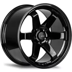 AVID1 AV6 Black Wheel 18x8.5 ET35 5x4.5 HB 73.1 AV0618855H35GBK Gloss Black Rim - Picture 1 of 1