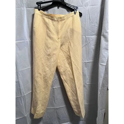 Vintage Ruby Rd. Linen Blend Pants Straight Leg Casual Trousers Yellow Size 12 - Image 1 of 4