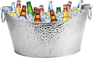 Stainless Steel Beverage Tubs Large Ice Bucket Drink Buckets for Parties Wedding - Picture 1 of 12