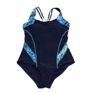 Swimsuit Blue One Piece Beach Summer Womens Size Medium - Picture 1 of 6