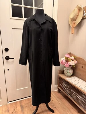 ANNE KLEIN 3 In 1 Pull Out Liner & Hood Black Rain Coat, Calf Length 12 Petite - Image 1 of 4