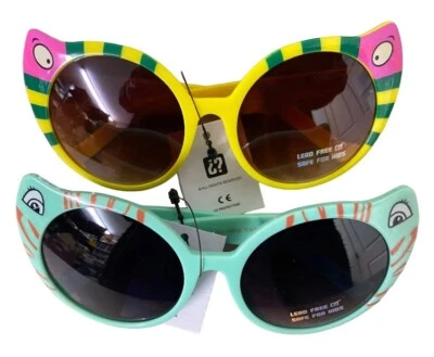 Niños Niñas Gatito Gato Marco Gafas de sol Plástico en Colores Surtidos 2 Pares Nuevo con Etiquetas Foto 1 de 3