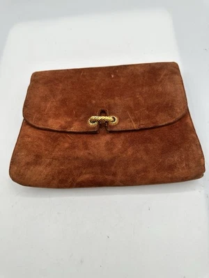 Bolso sin asas plegable de gamuza marrón vintage de Gucci Foto 1 de 4
