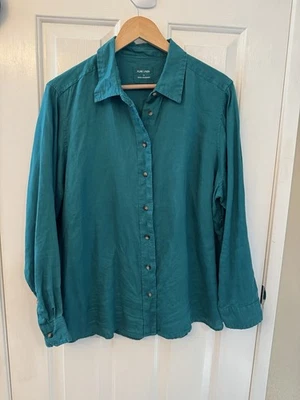 Blusa con botones Marks & Spencer Jade 100 % lino, Reino Unido 18 - EE. UU. 14 Foto 1 de 4